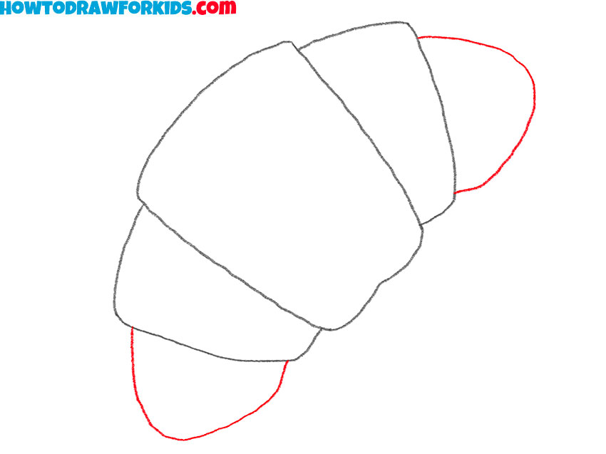 Draw the croissant’s ends