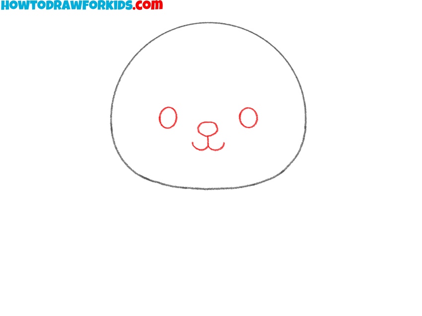 Add the animal’s eyes, nose, and mouth