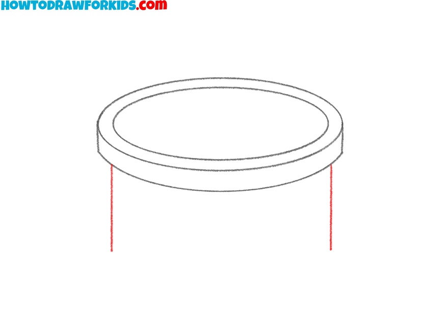 Draw the vertical edges of the drum