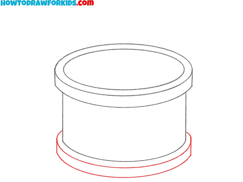 Draw the drum’s lower rim
