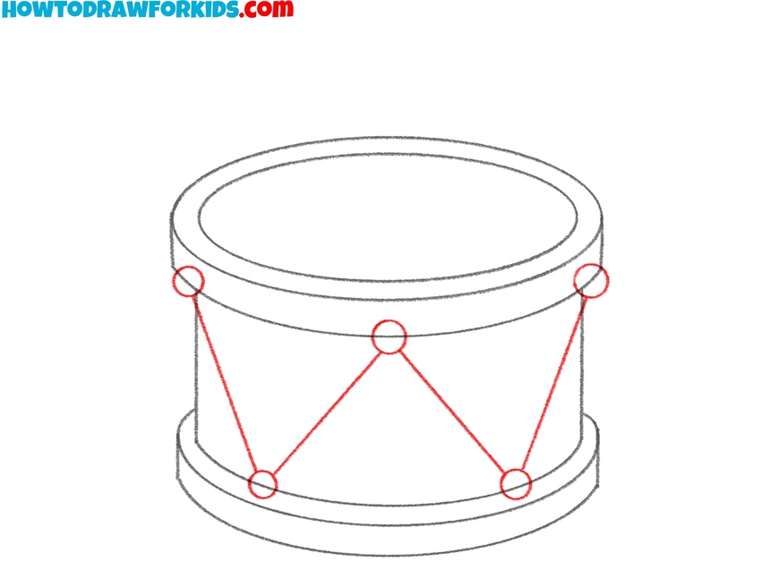 Sketch the tuning points and tension cords