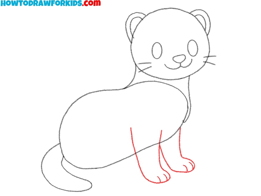 Indicate the front limb outlines