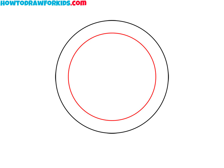 Sketch the smaller circle inside the main one