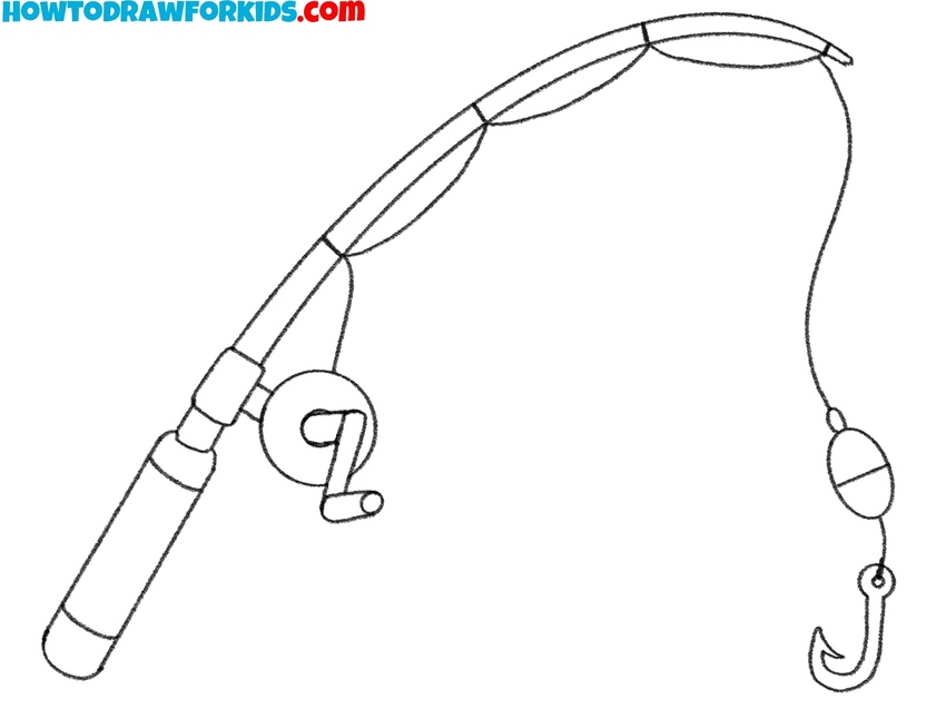 Refine the shape of the fishing pole