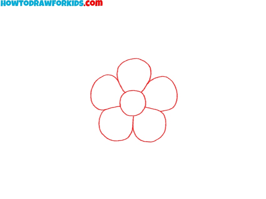 Sketch the main central flower