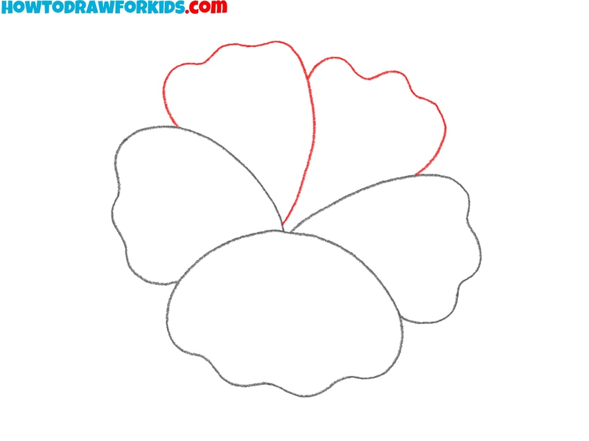 Draw the upper flower petals