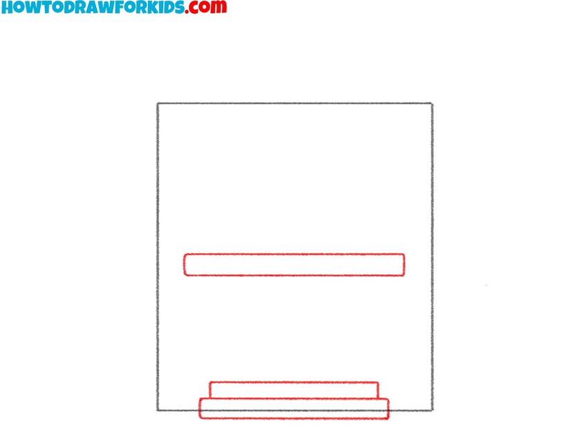 Sketch the steps and canopy