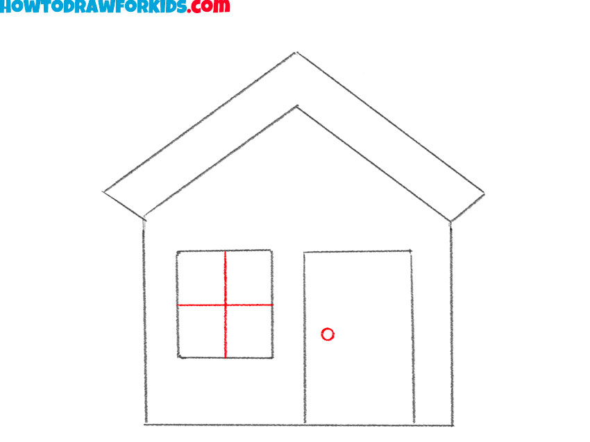 Mark the door handle and window sections