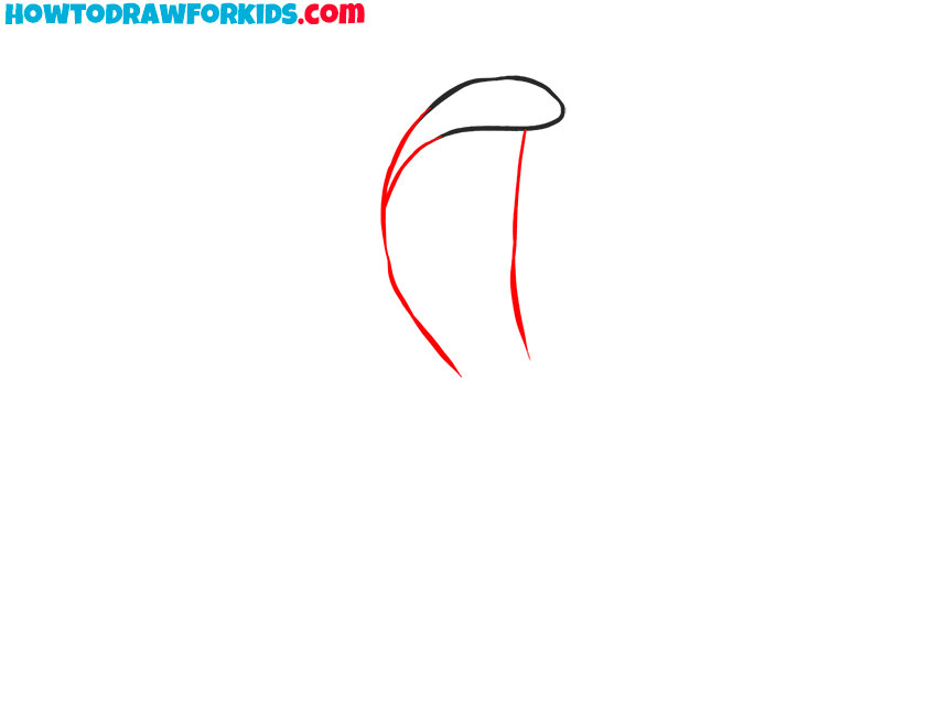 Sketch the cobraโs raised hood shape