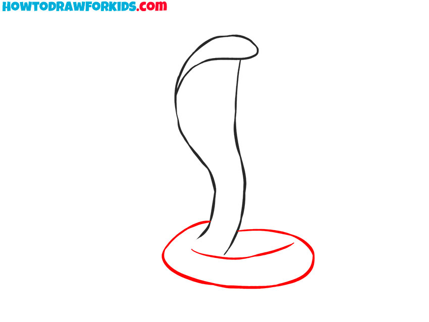 Sketch the snakeโs coiled body section