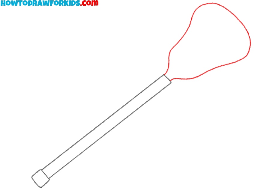 Draw the lacrosse stick head