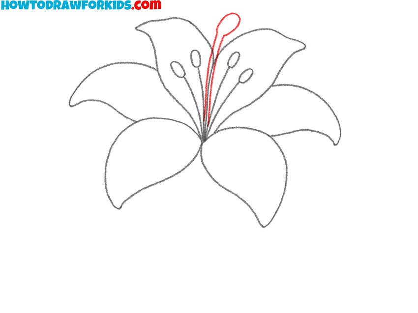 Add the pistil in the center