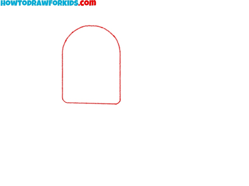 Sketch the basic front shape of the post box
