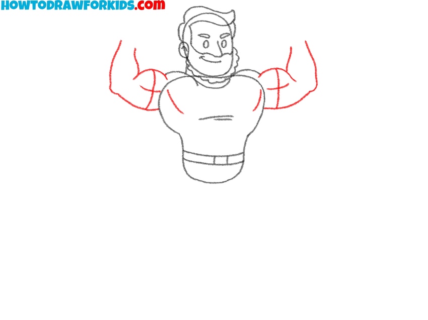 Draw then muscular arms