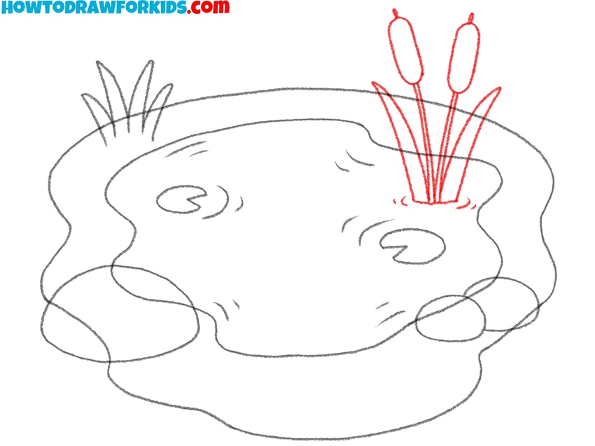 Add tall cattail plants