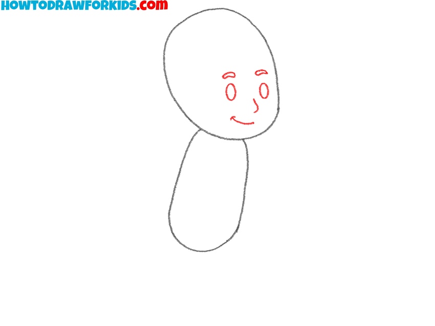 Sketch the personโs simple facial features