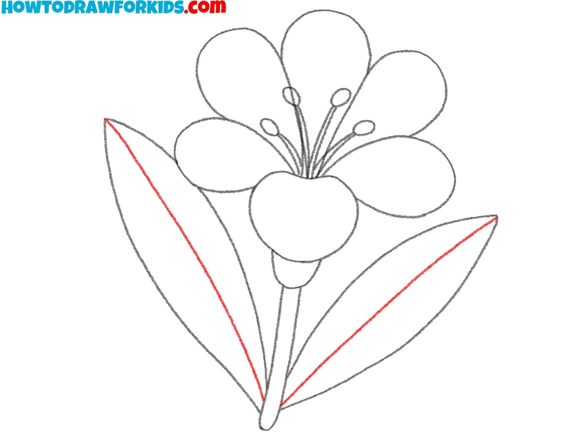 Add veins to the leaves