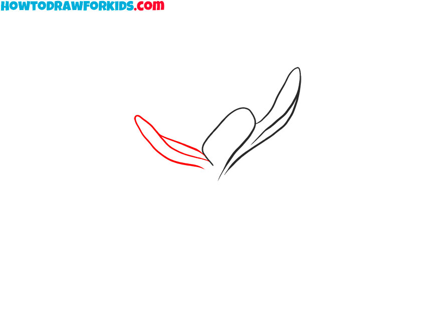 Illustrate the lower left petal