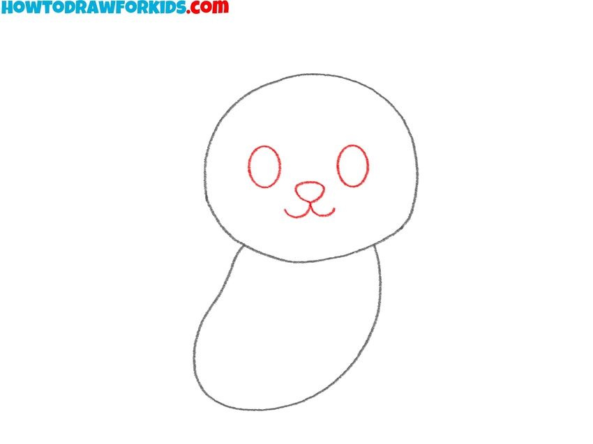 Sketch the eyes, nose, and mouth