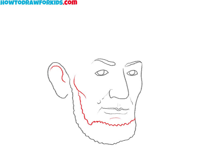 Finalize the shape of Lincoln’s beard