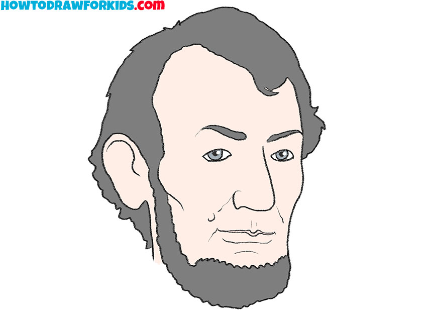 Color the portrait using realistic tones