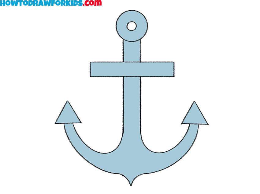 Color the finished anchor drawing
