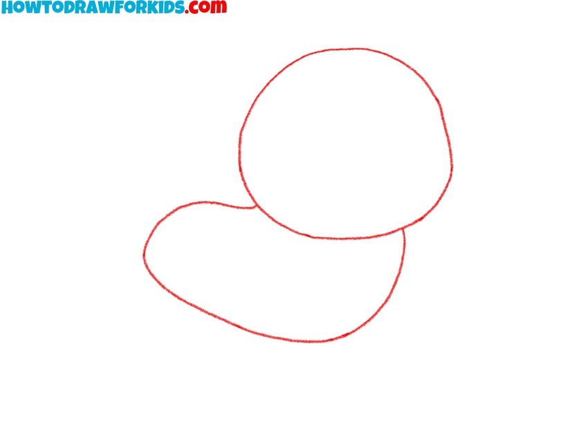 Sketch the large anime head and body