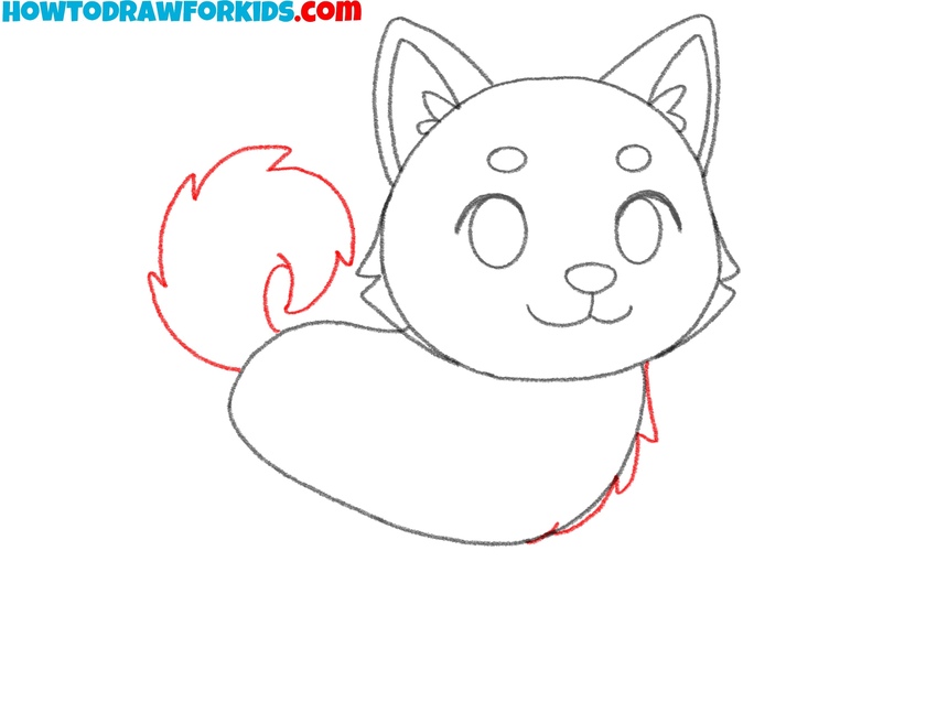 Draw the curled anime tail