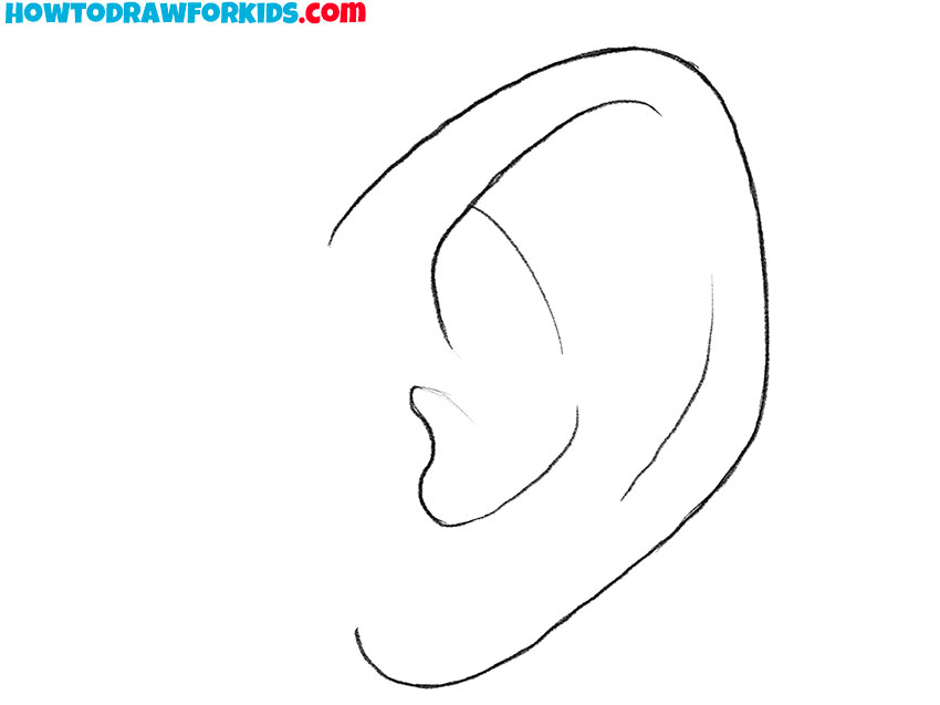Finalize the contours of the anime ear