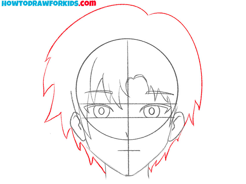 Draw the outer hair contour