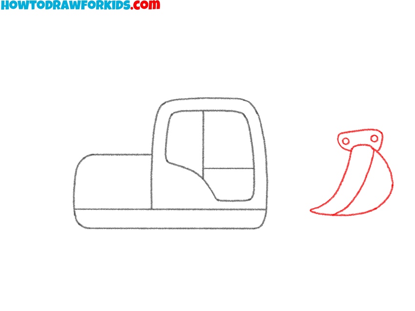 Draw the excavator bucket