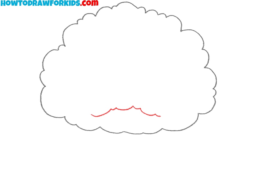 Draw the inner line of the oak foliage