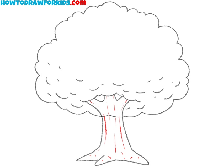 Illustrate wood grain on the trunk