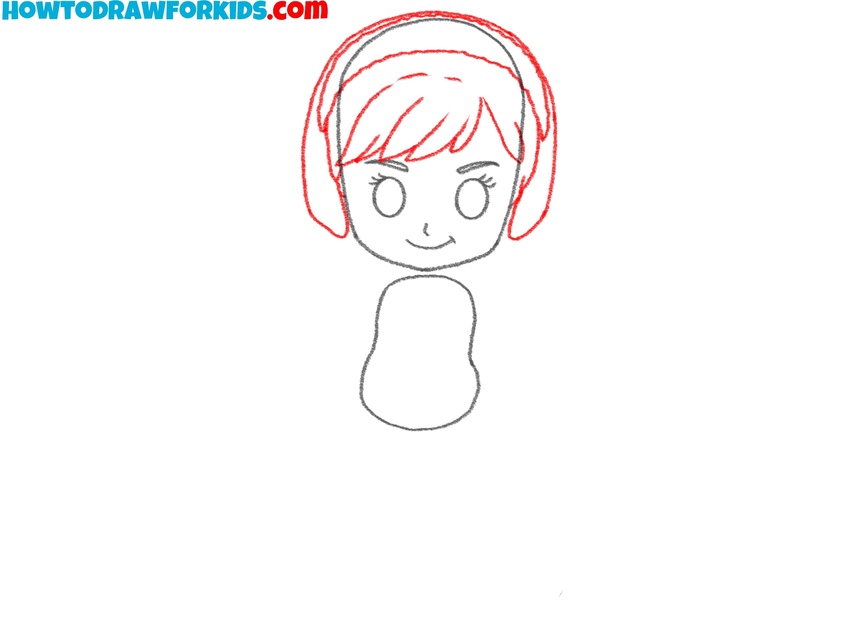 Draw Anna’s hair and winter hood