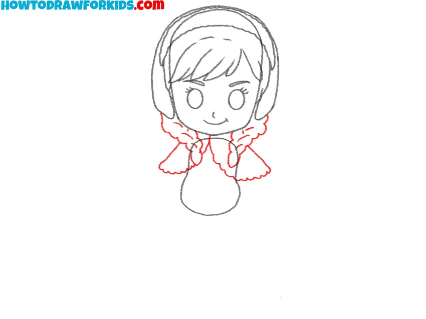 Illustrate the cape collar and braids