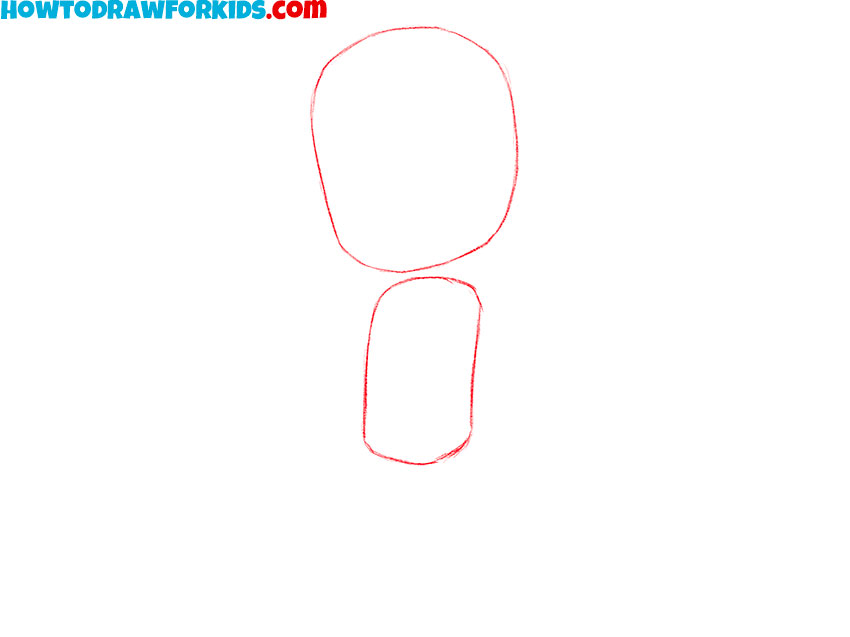 Outline character’s head and chest shape