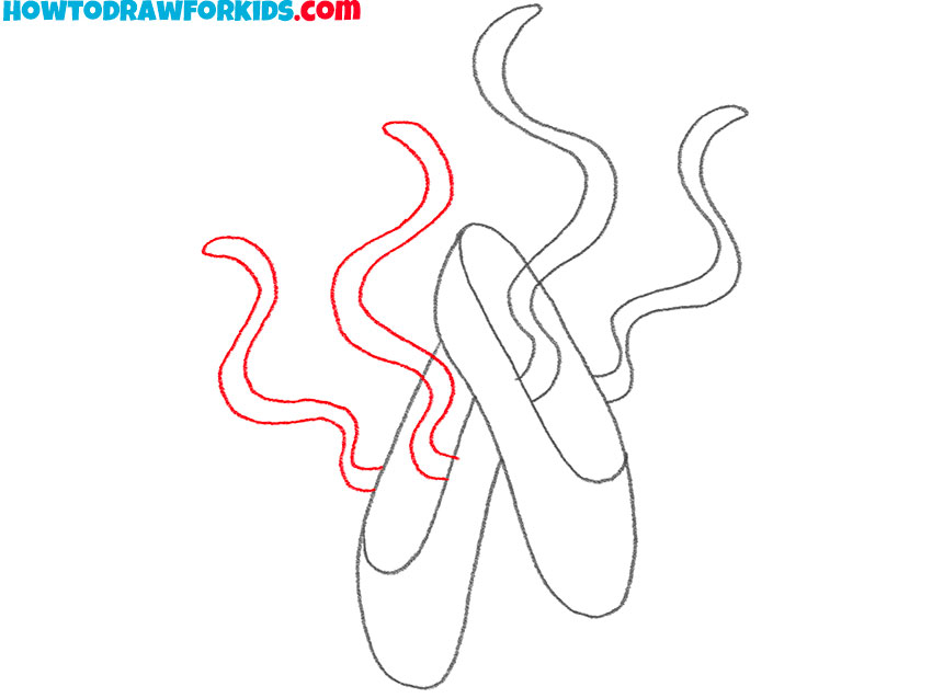 Sketch the remaining satin ties