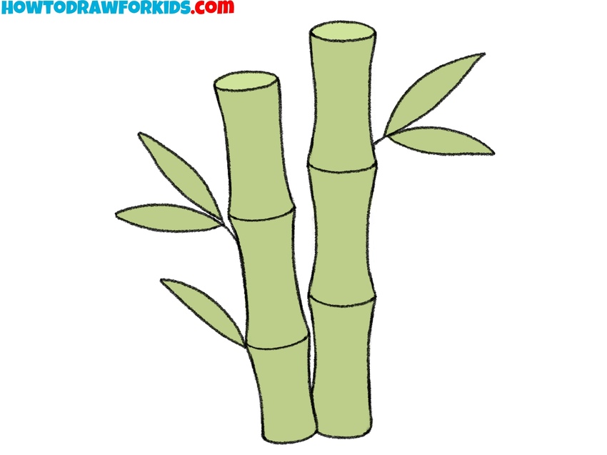 Fill the stalks and leaves with green color