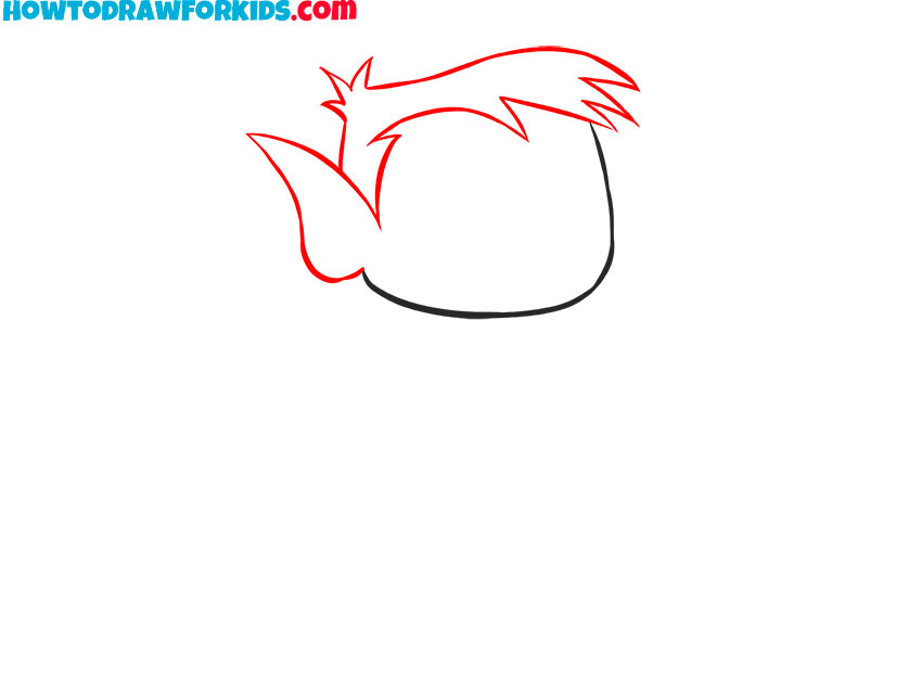 Sketch the hairstyle and one ear