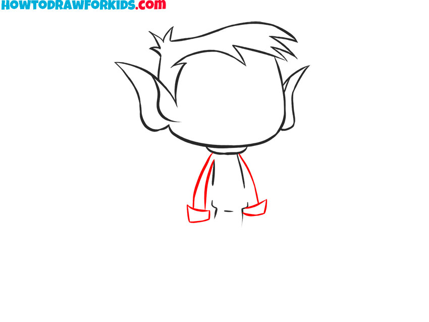 Sketch the sleeves and cuffs