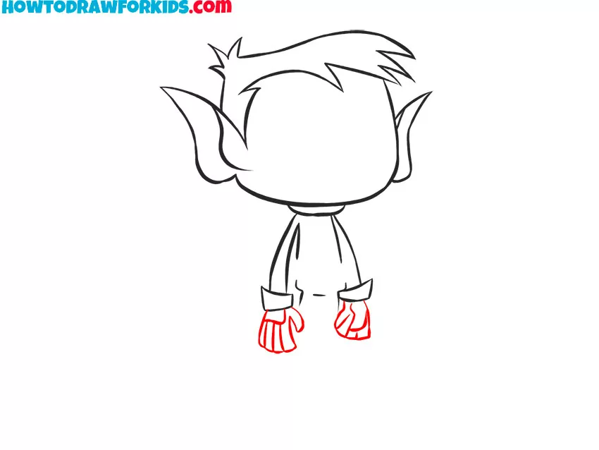 Draw the hands of Beast Boy