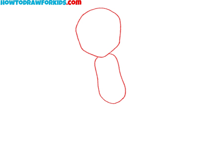 Form the body outline for the cartoon hero