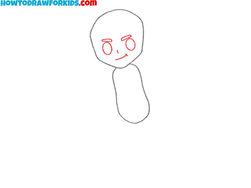 Add the eyes, nose, and mouth of the hero