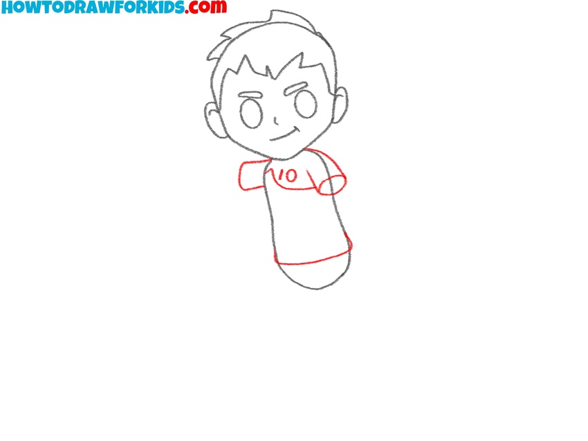Sketch the hero’s T-shirt