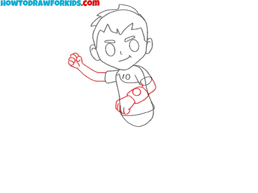 Sketch the arms and Omnitrix