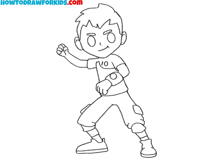 Trace the outlines and clean your Ben 10 drawing