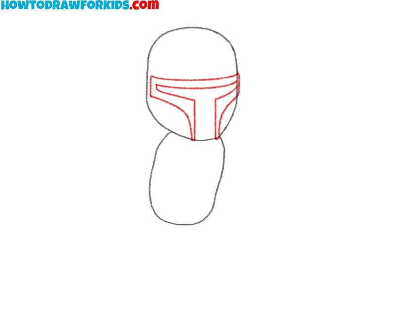 Draw Boba Fett’s helmet visor