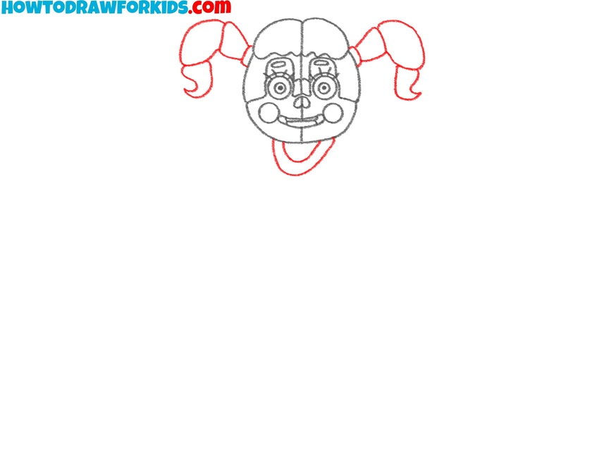 Add the signature pigtails to the head