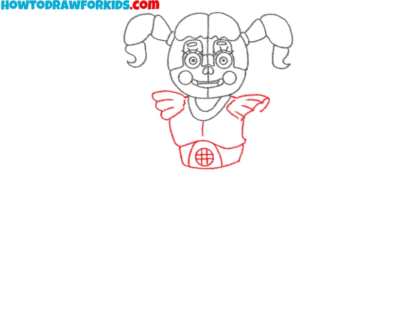 Draw Circus Babyโs upper body