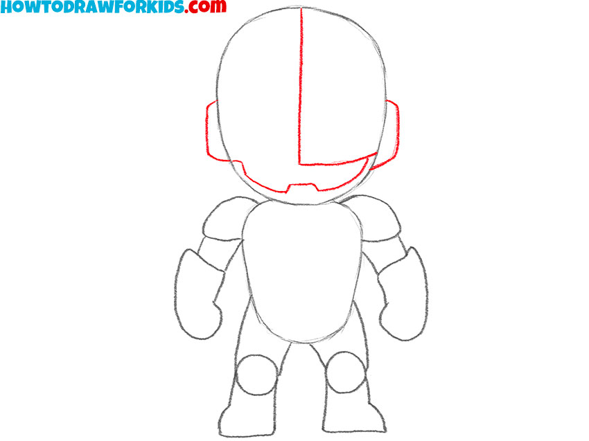 Sketch the helmet lines